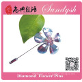 Sundysh Handmade Purple Crystal Flower Brooch